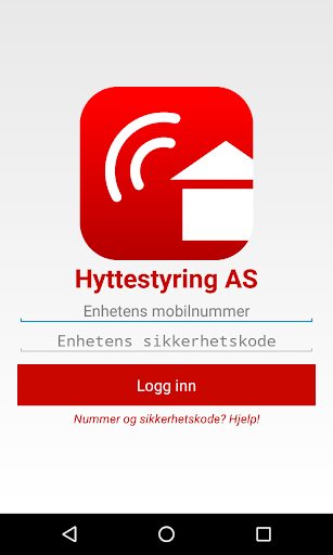 Android application Hyttestyring screenshort
