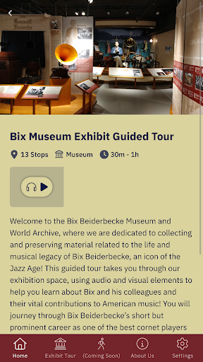 Bix Beiderbecke Museum Tours Screen 2