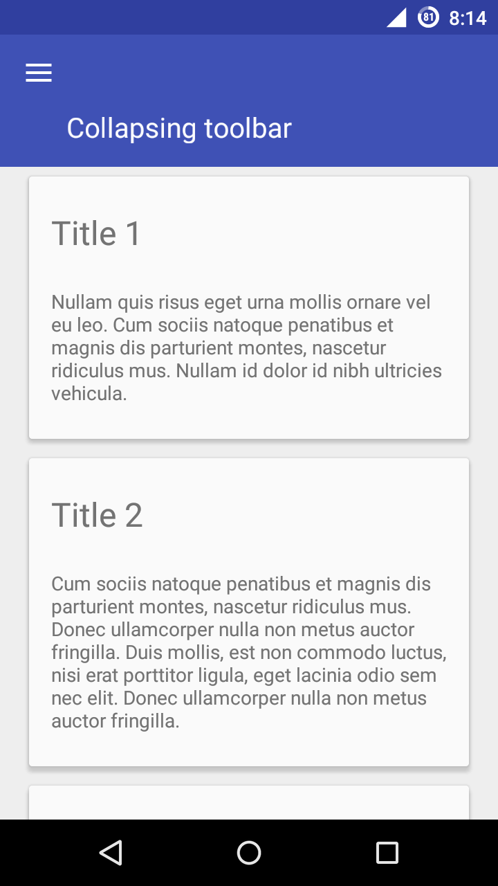 Android application Material Design Demo screenshort