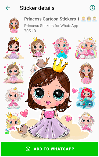 Android application Princess Stickers for WhatsApp screenshort