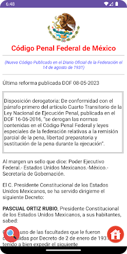 Android application Código Penal Federal de México screenshort