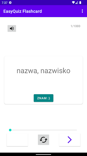 EasyQuiz Flashcard - PL - EN Screen 2