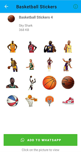 Android application Basketball Stickers screenshort