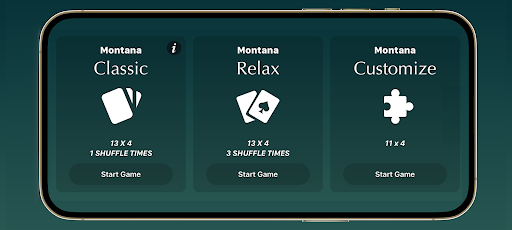 Montana (Gaps) Solitaire Screen 2