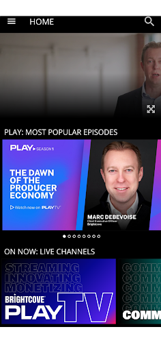 Android application PLAY TV Streamed by Brightcove screenshort