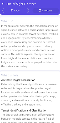 Radars & Comms Calculator Screen 2