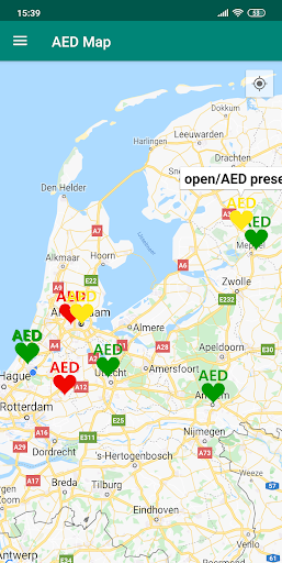Android application AED-Monitor screenshort