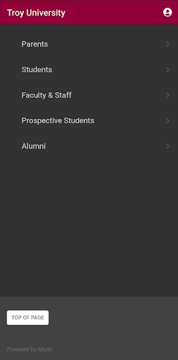 Android application Troy University screenshort