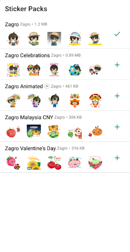 Android application Zagro Stickers screenshort