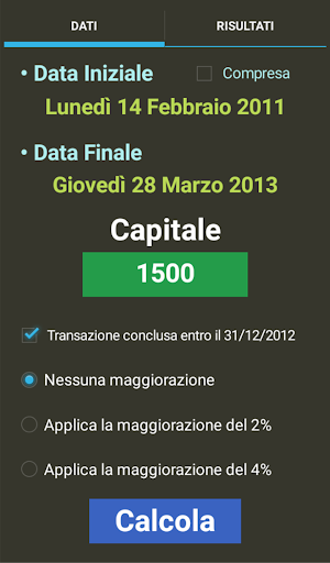 Android application Calcolo interessi di mora screenshort