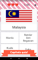 Asia and Middle East countries - flags quiz