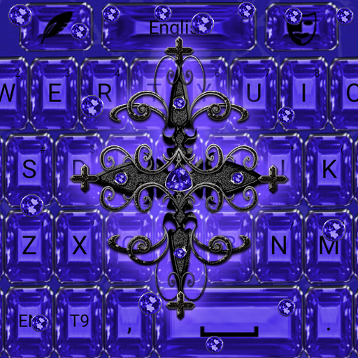 Blue Gothic Cross Keyboard the logo