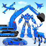 Snow Excavator Robot Car Games icon