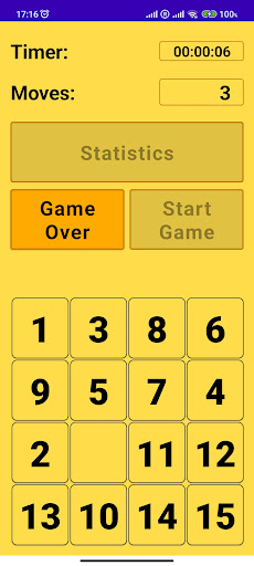 Android application Fifteen screenshort