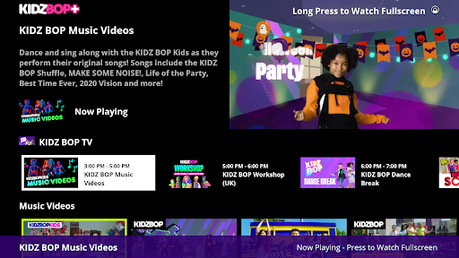 Android application KIDZ BOP+ for Android TV screenshort