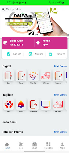 Android application DMF Payment screenshort