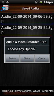 Audio and Video Recorder Pro Capture d'écran