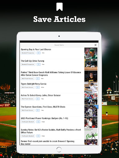 Screenshot of Fantasy Baseball News & Draft