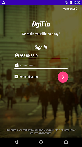 Android application DgiFin screenshort