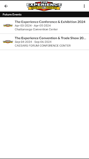 Android application The Experience Events screenshort