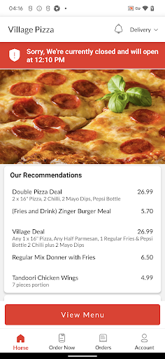 Village Pizza Screen 2