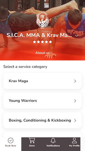 Android application S.I.C.A. MMA screenshort