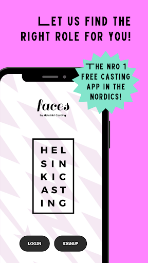 Android application Faces by Helsinki Casting screenshort