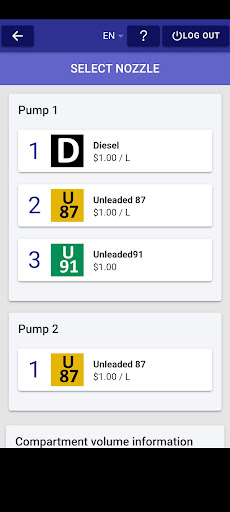 Android application Prime Fuel Kiosk screenshort