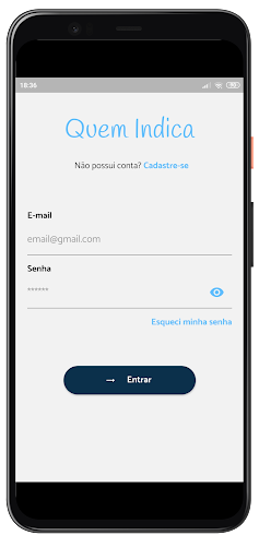 Android application Quem Indica screenshort