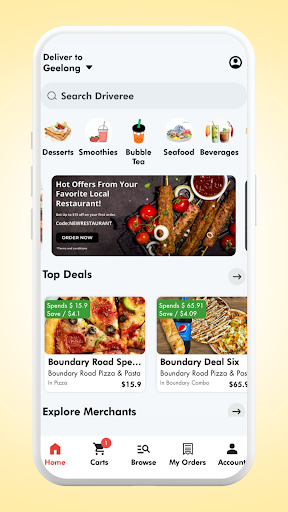 Driveree App | Food Delivery Screen 3
