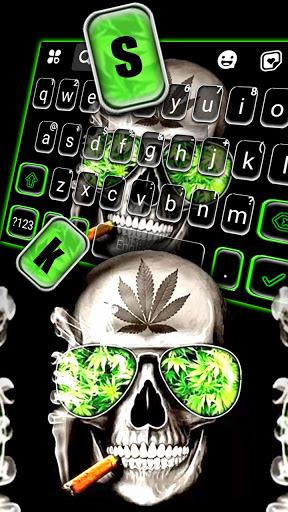 Weed Glasses Skull Keyboard Th Screen 2
