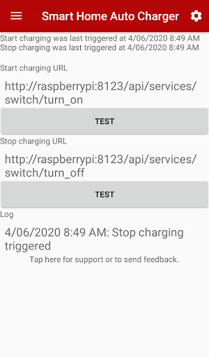 Android application Smart Home Auto Charger screenshort