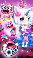 screenshot of Pinky Unicorn Girl Keyboard Th