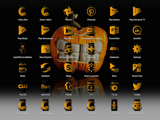 Up Black Orange Icon Pack