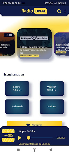 Android application Radio UNAL screenshort