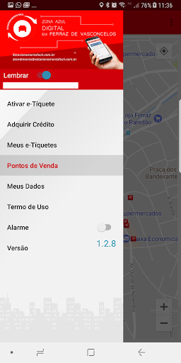 Android application EstacionamentoFacil FERRAZ-SP screenshort
