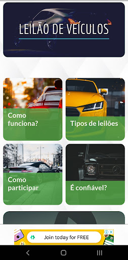Android application Comprando Veículos de Leilão screenshort