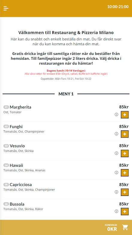 Pizzeria Milano Skönsmon Screen 1