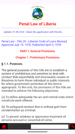 Android application Penal Law of Liberia screenshort