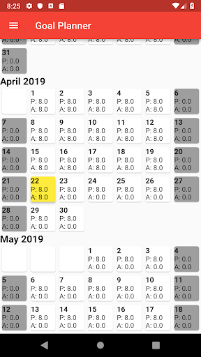 Android application Goal Planner screenshort