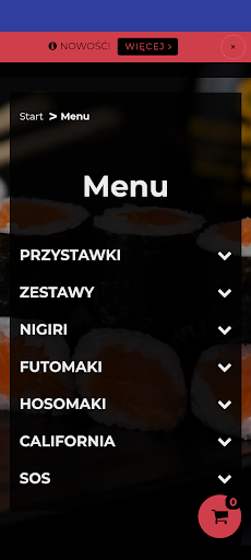 Android application Nata Sushi screenshort