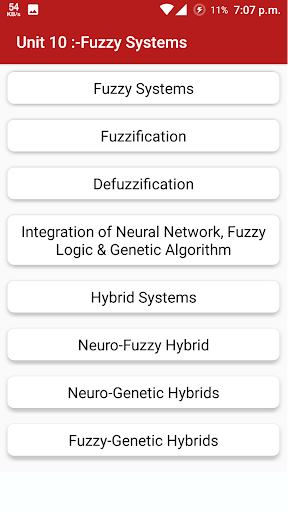 Neural network fuzzy systems Screen 2