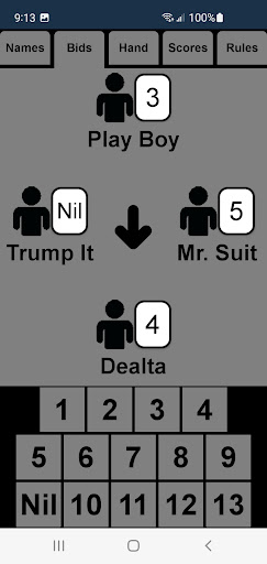 Spades Scorekeeper Screen 2