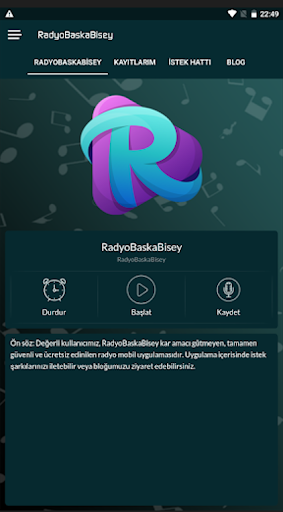 Android application Radyo Başka Bişey screenshort