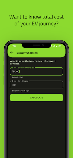 EV Calc: Time, Distance, Cost Screen 3