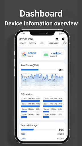 Screenshot of Device info: View system info