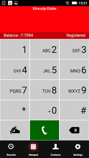 Xtravoip-Dialer Screen 3