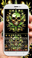 screenshot of Gold Weed Skull Keyboard Theme