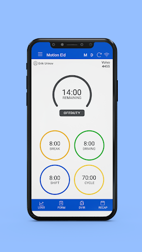 Android application Motioneld - Electronic LogBook screenshort