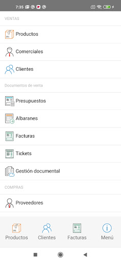 Android application ZGestión Cloud screenshort